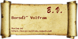 Borsó Volfram névjegykártya